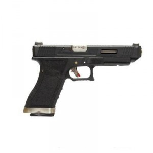 WE Модель пистолета GLOCK-34 G-Force металл слайд, черная рамка, хромированный ствол, черный слайд WE-G008WET-5
